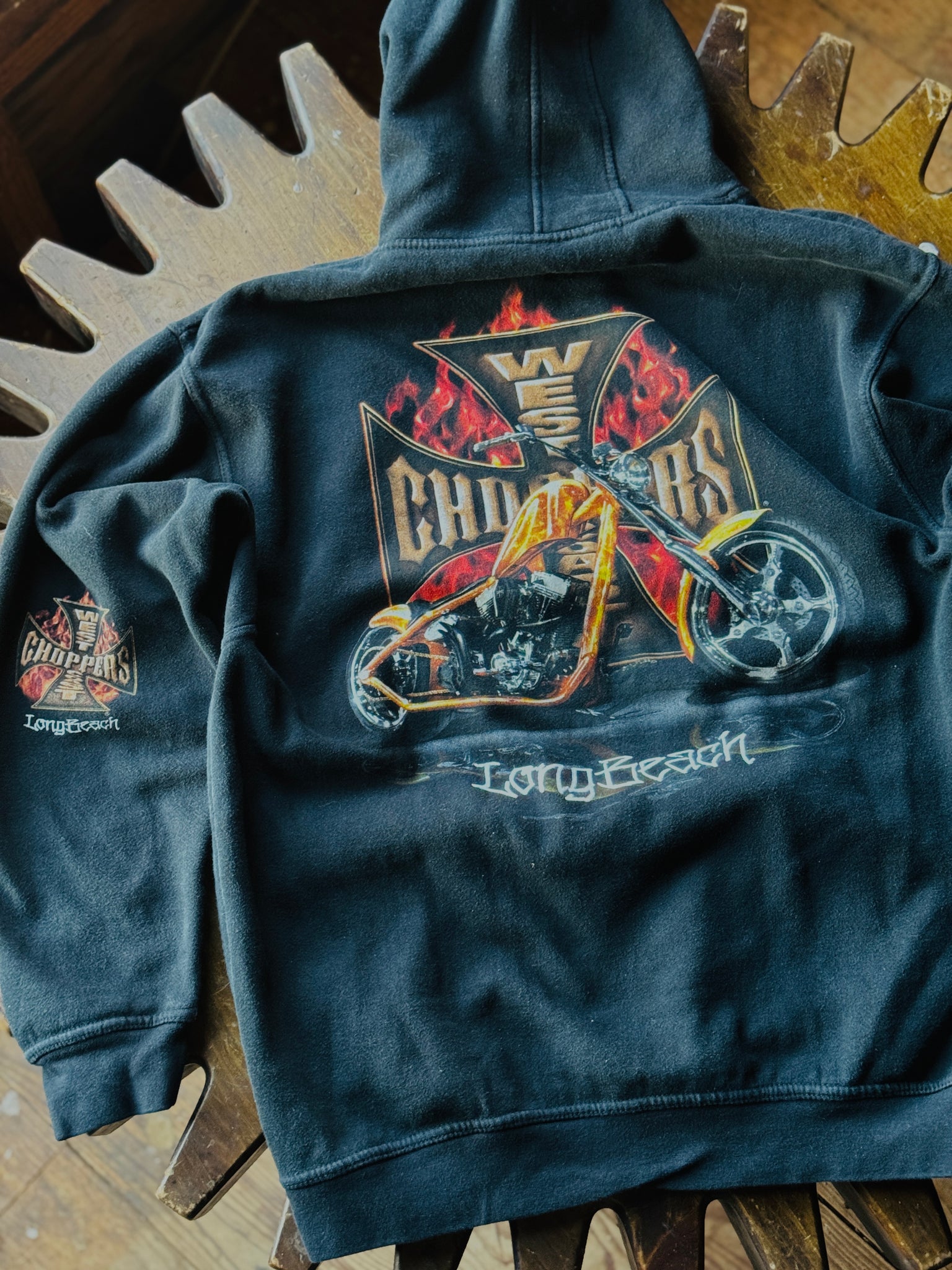 WEST COAST CHOPPERS LONG BEACH CA LOGO HOODIE SZ: Large