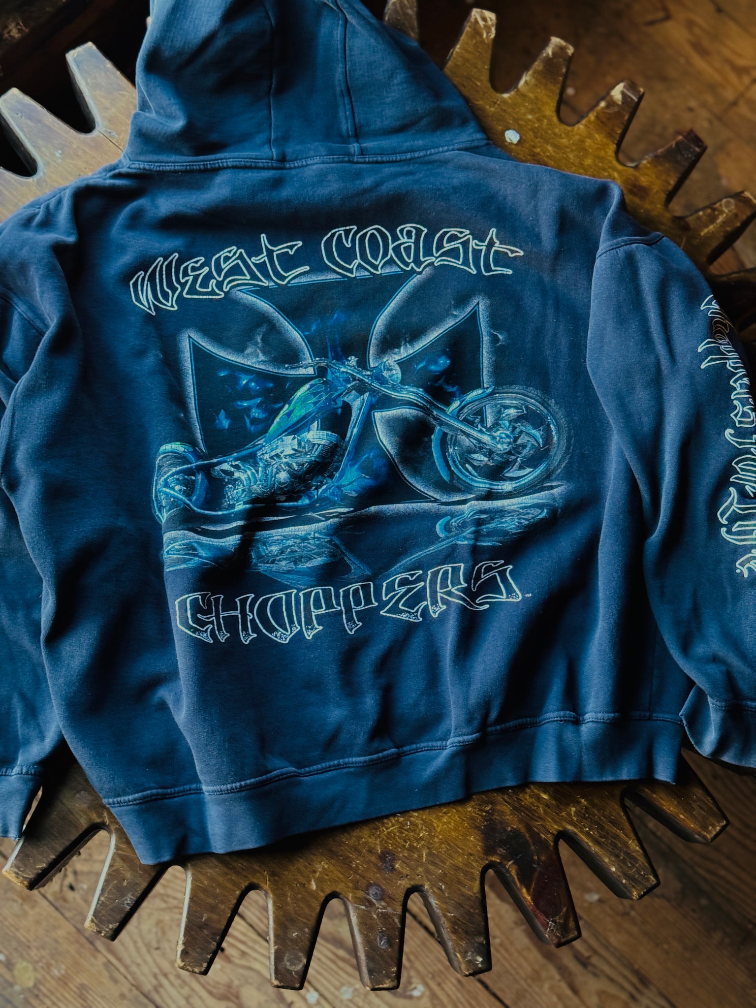WEST COAST CHOPPERS BlUE FlAME HOODIE