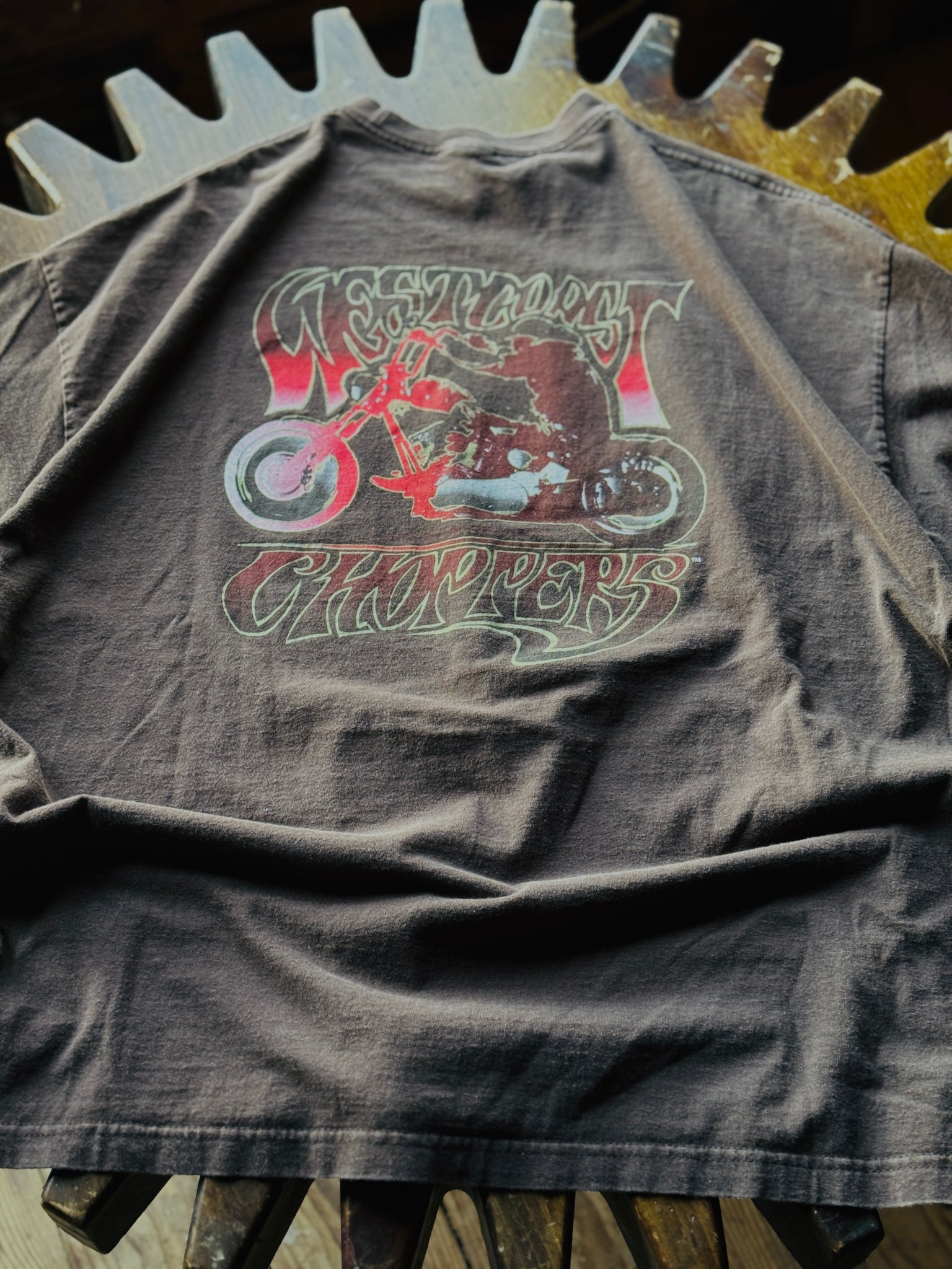 WEST COAST CHOPPERS BROWN RELAXED LOGO t-shirt