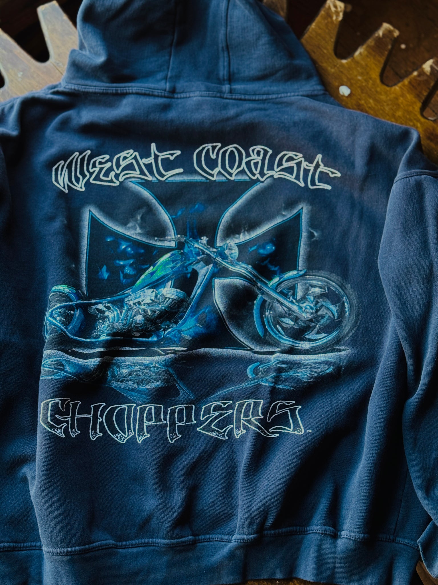 WEST COAST CHOPPERS BlUE FlAME HOODIE