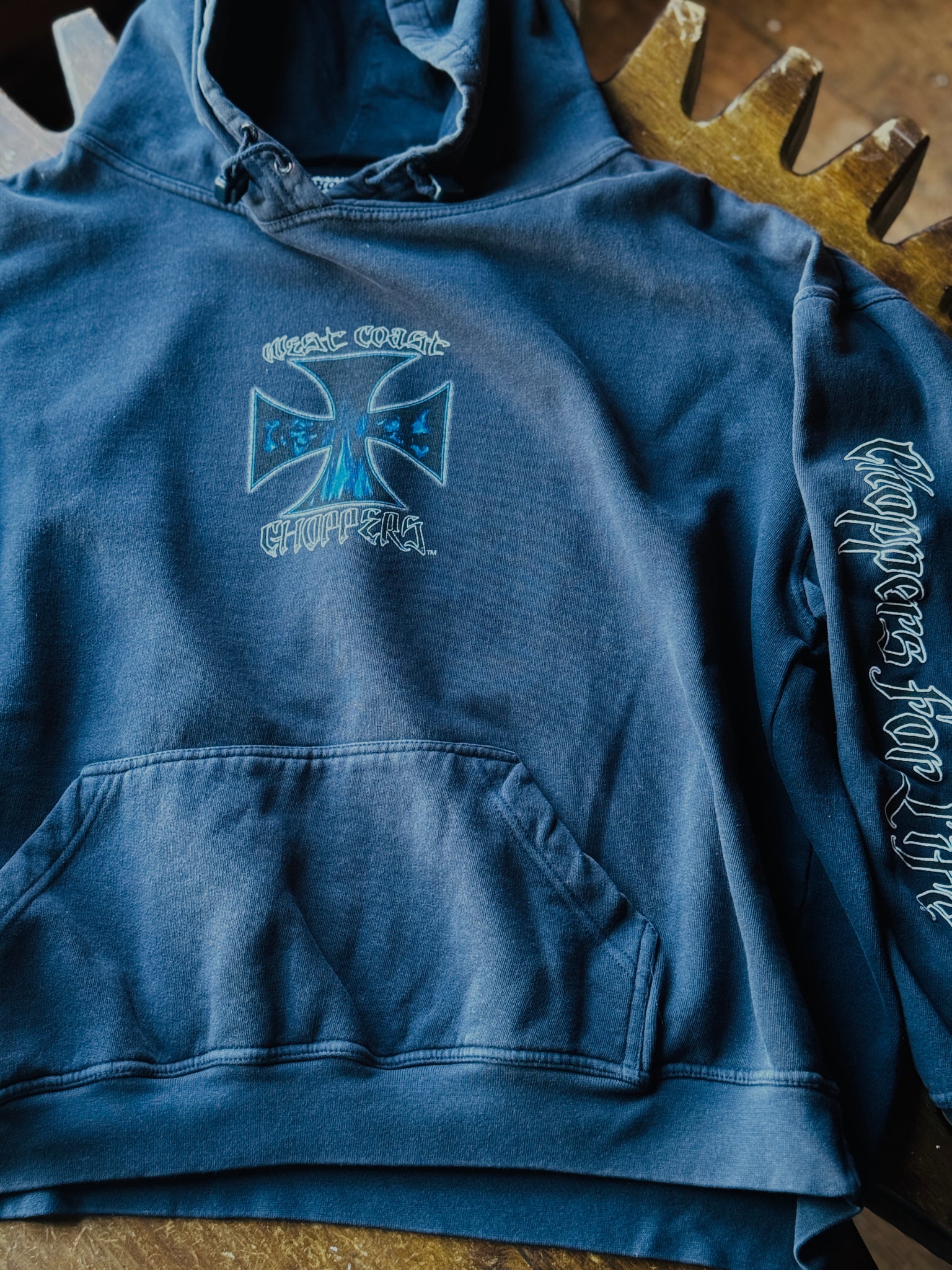 WEST COAST CHOPPERS BlUE FlAME HOODIE