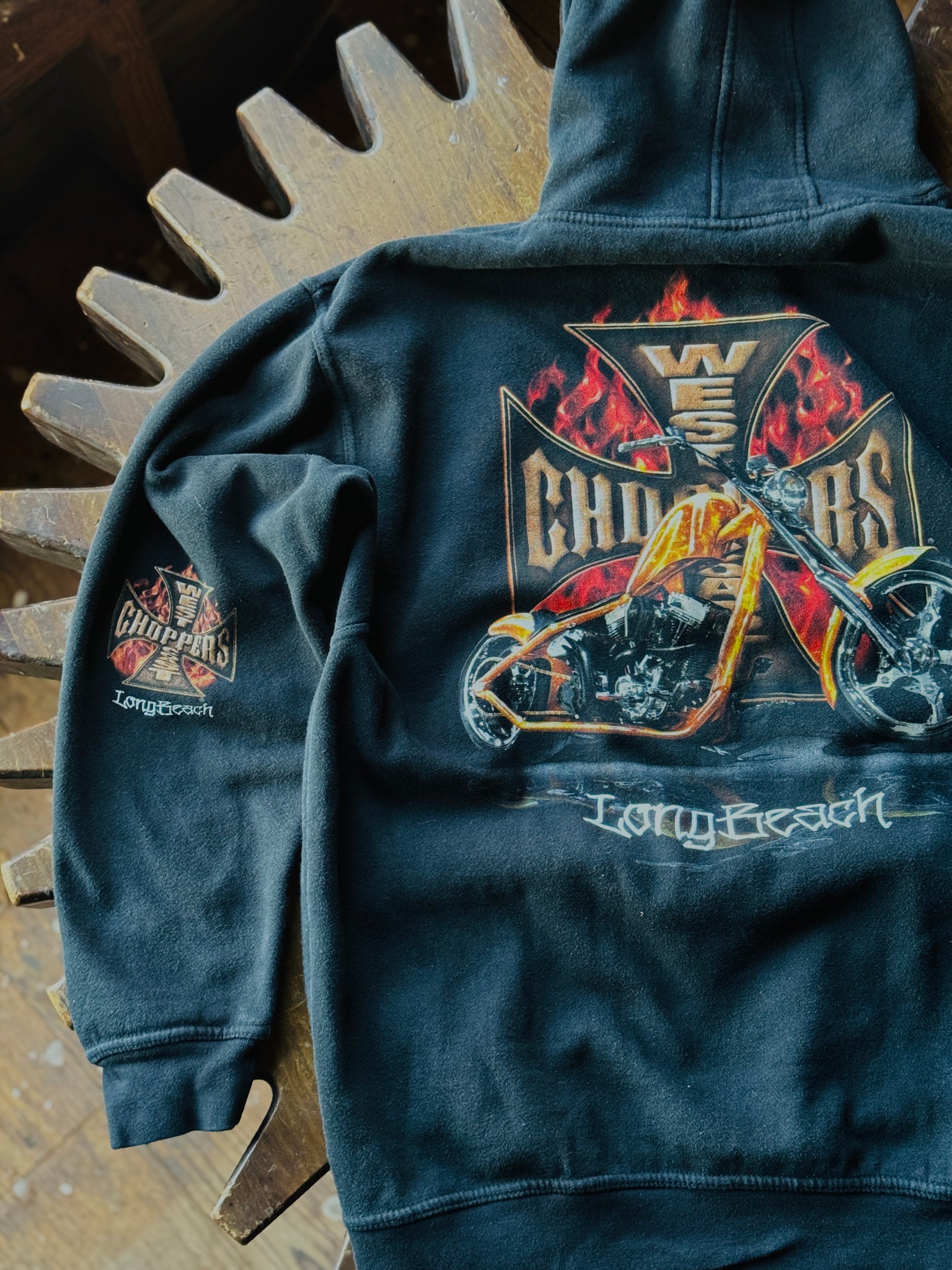 WEST COAST CHOPPERS LONG BEACH CA LOGO HOODIE SZ: Large
