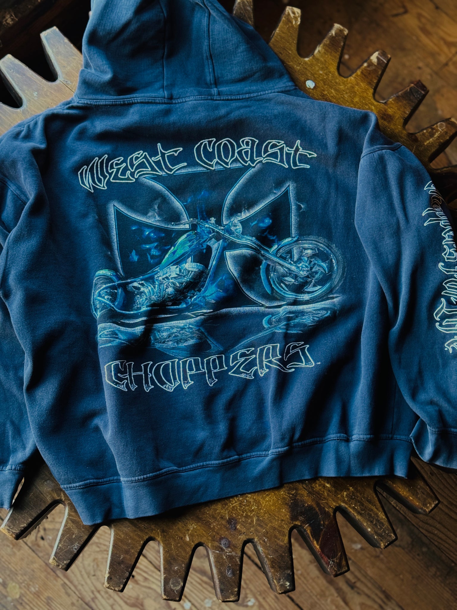 WEST COAST CHOPPERS BlUE FlAME HOODIE