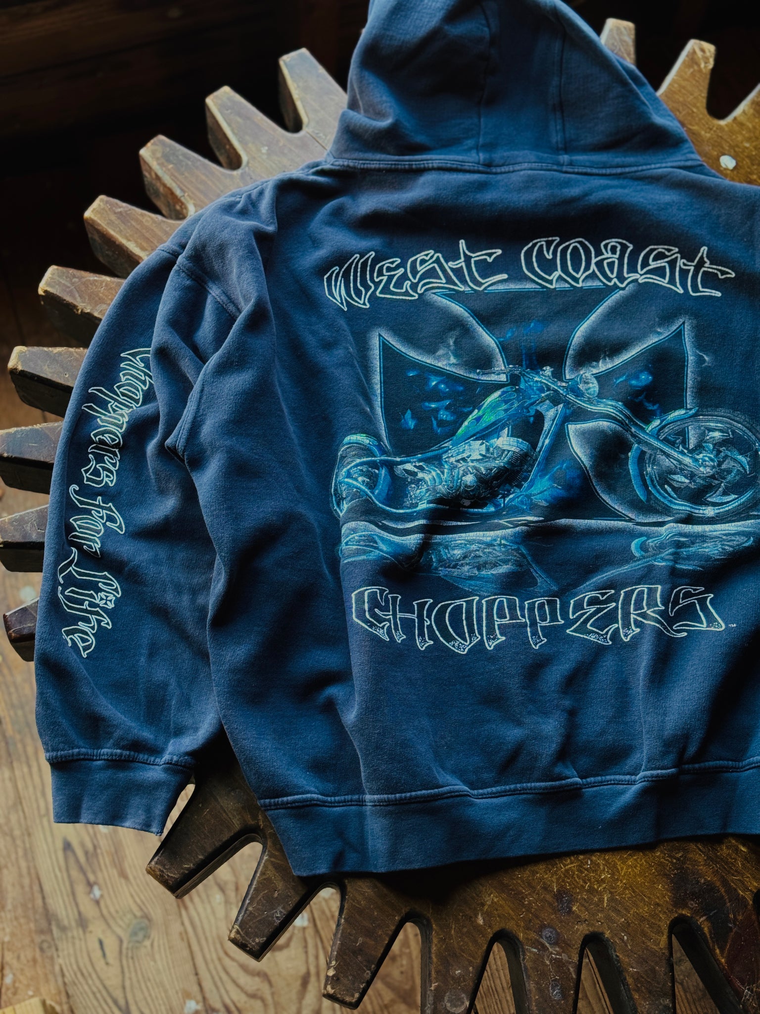 WEST COAST CHOPPERS BlUE FlAME HOODIE