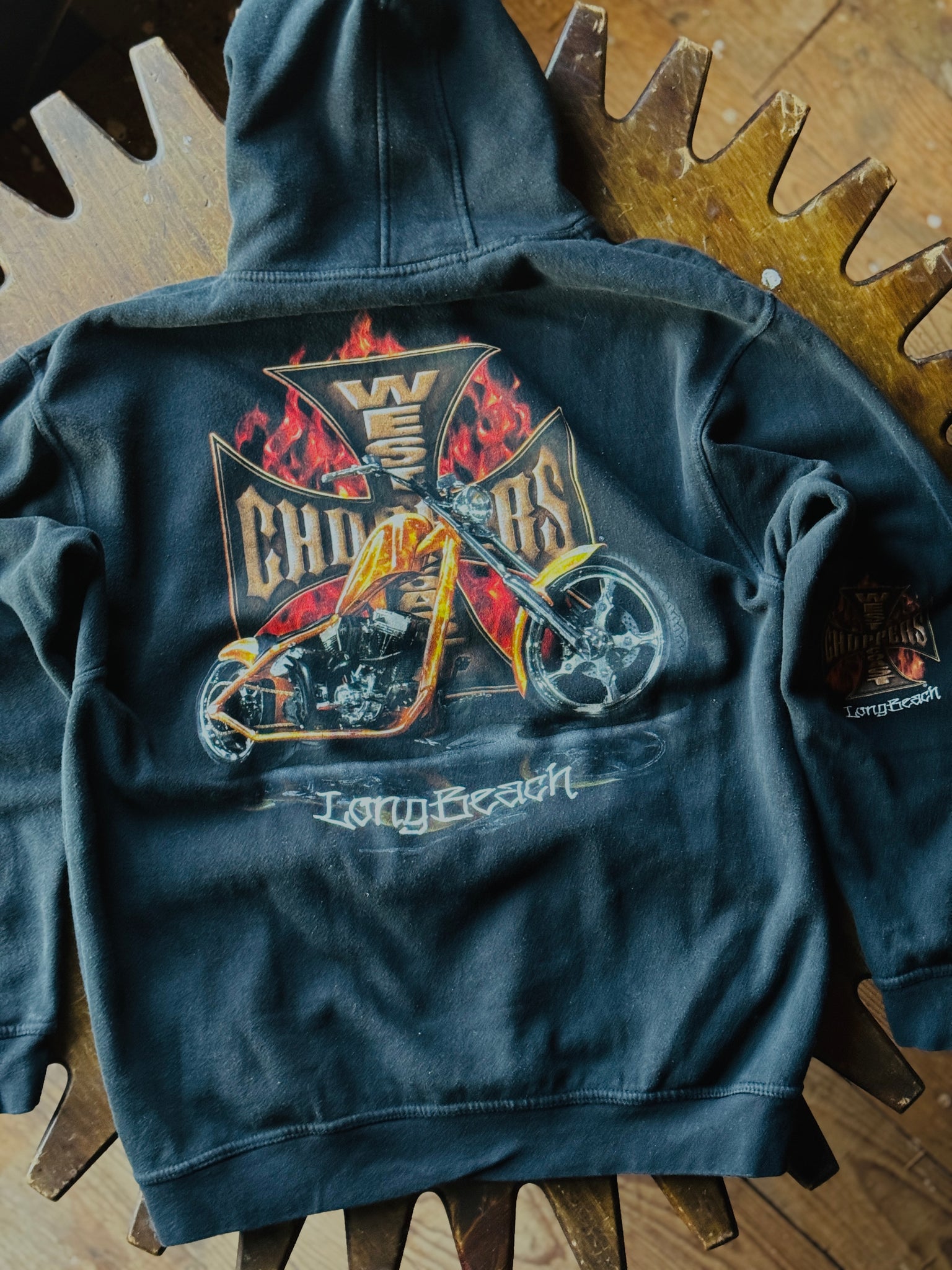 WEST COAST CHOPPERS LONG BEACH CA LOGO HOODIE SZ: Large
